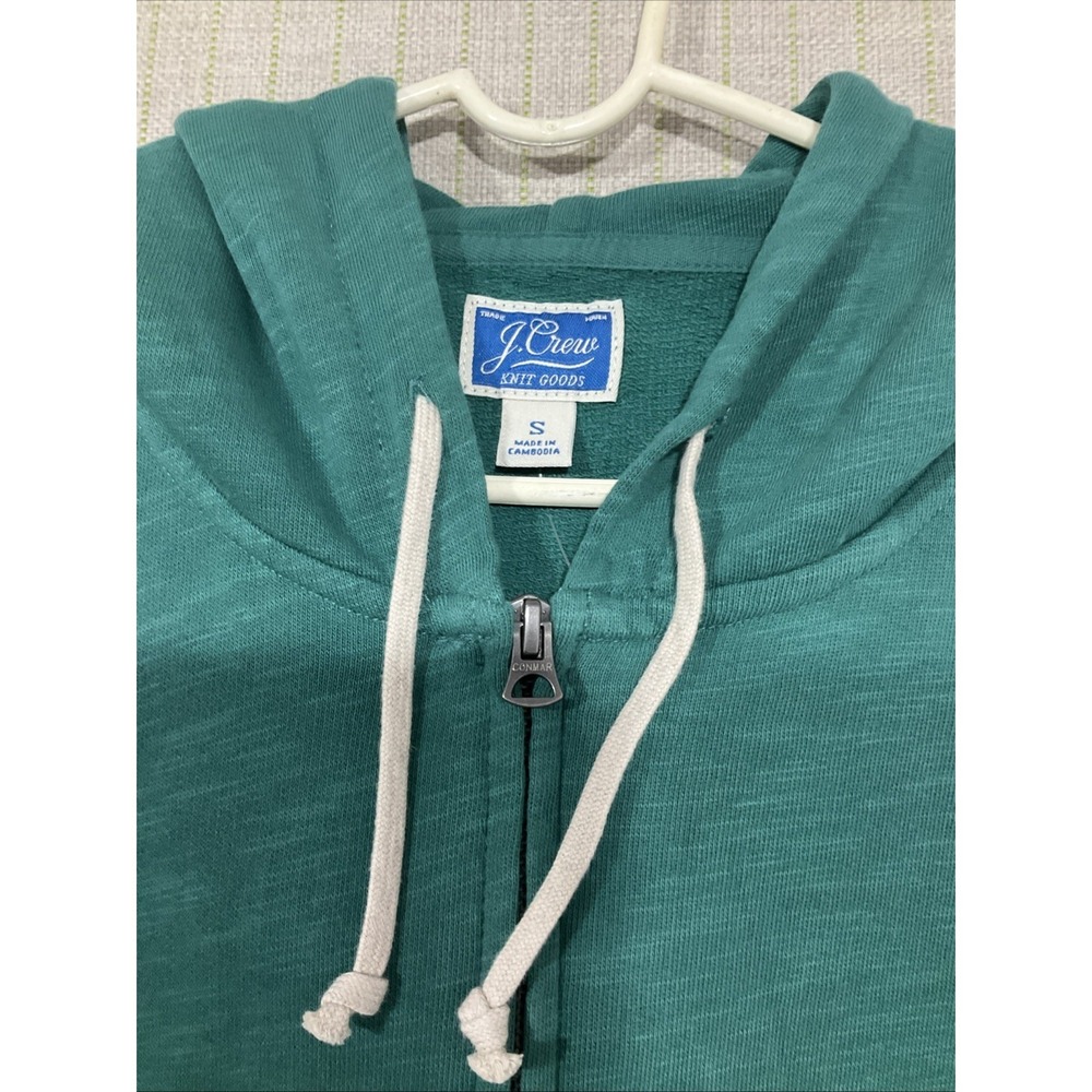 J Crew Knit Goods Zip Up Hoodie Green - Picture 2 of 4